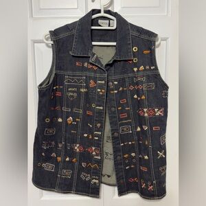 Chico’s Embroidered Denim Vest